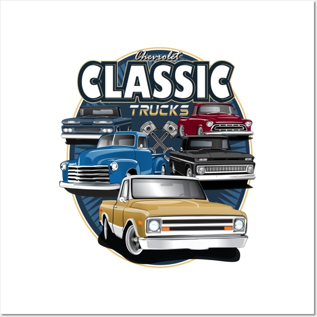 Chevrolet C10 Pickup Trucks Chevy truck 67-72 Wall Art by RPM-ART